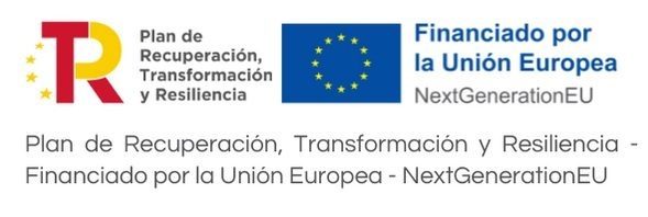 Logotipo del Plan de Recuperación y la Unión Europea con el texto correspondiente.